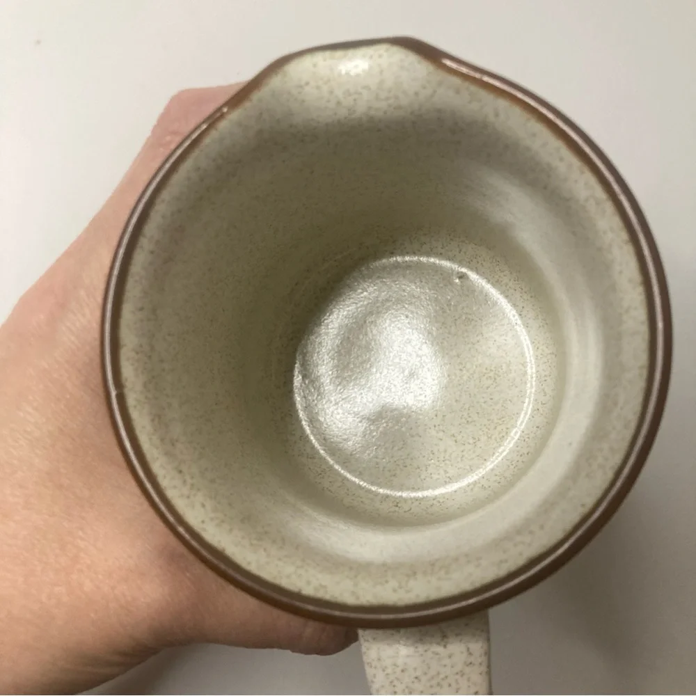 Rare Vintage 70s Denby Langley Creamer Potter’s Wheel Rust Red Oatmeal Interior